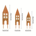 Garden Stakes | Rustic Metal Castle 3-Pack Yard Courtyard Balcony Decor — image 2