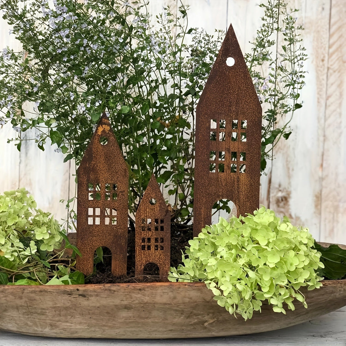 Garden Stakes | Rustic Metal Castle 3-Pack Yard Courtyard Balcony Decor — image 5