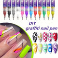 Metal Rod Nylon Brush Nail Art Pen Set 12 Colors – Acrylic Paint Pens for 3D Doodle Dot & Stitching Nail Design — image 13