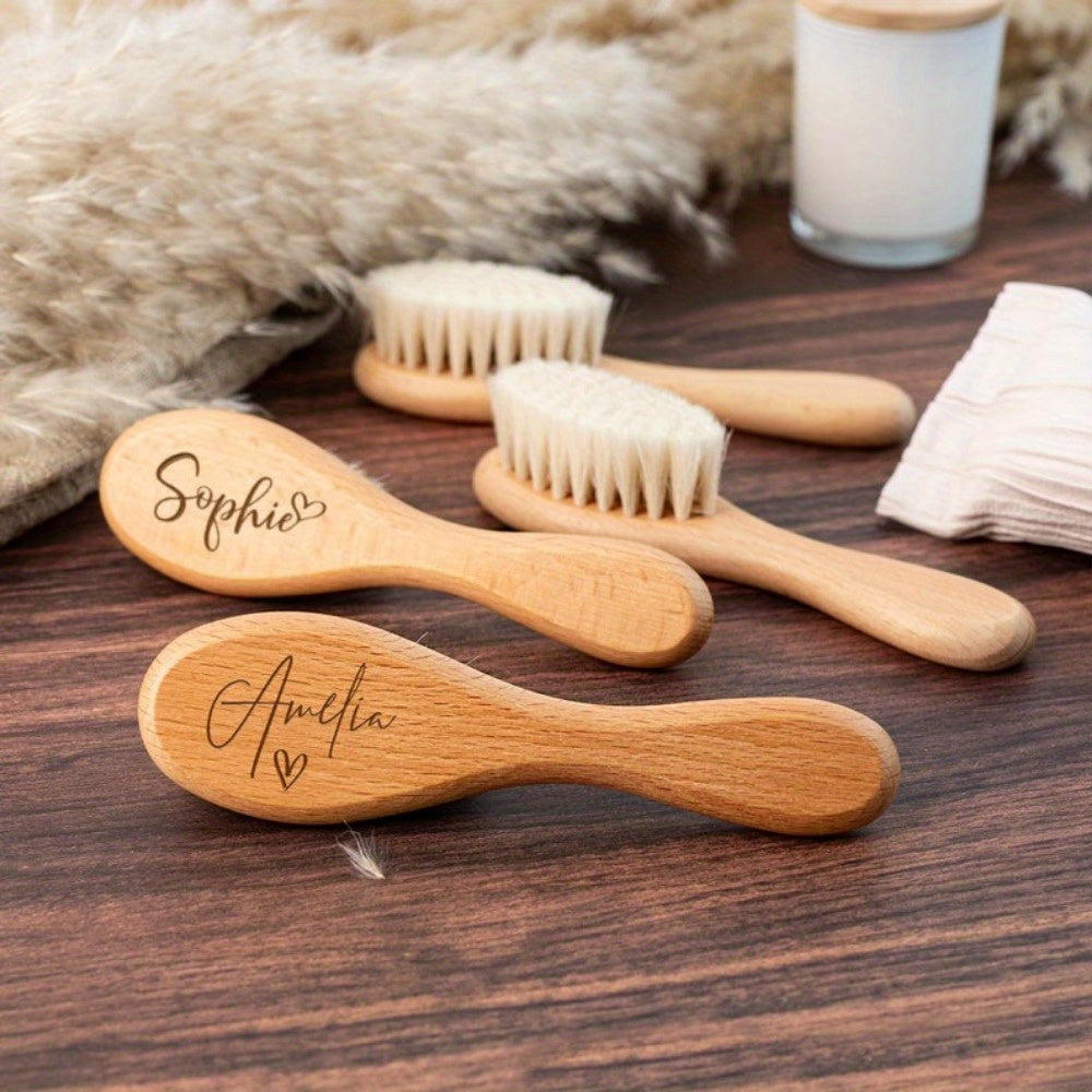 Custom Engraved Baby Brush Personalized Newborn Soft Hair Brush with Name, Unique Keepsake Gift for Baby Shower — image 10