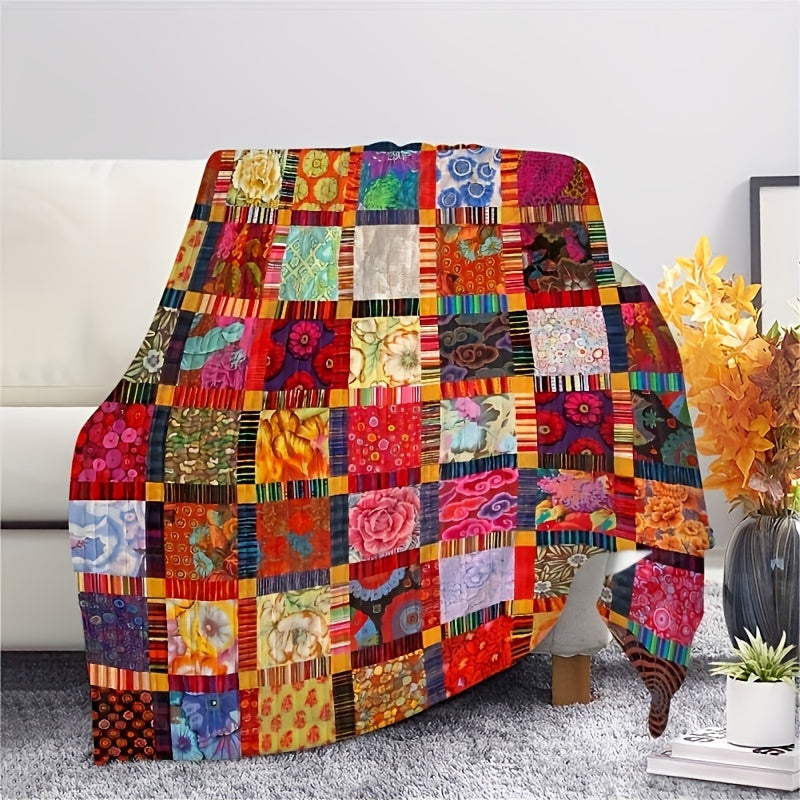 Fleece Throw Blanket Geometric Space Lodge Pattern – Ultra Soft Flannel Cozy Bed Sofa Blanket 60x80 Inches — image 4
