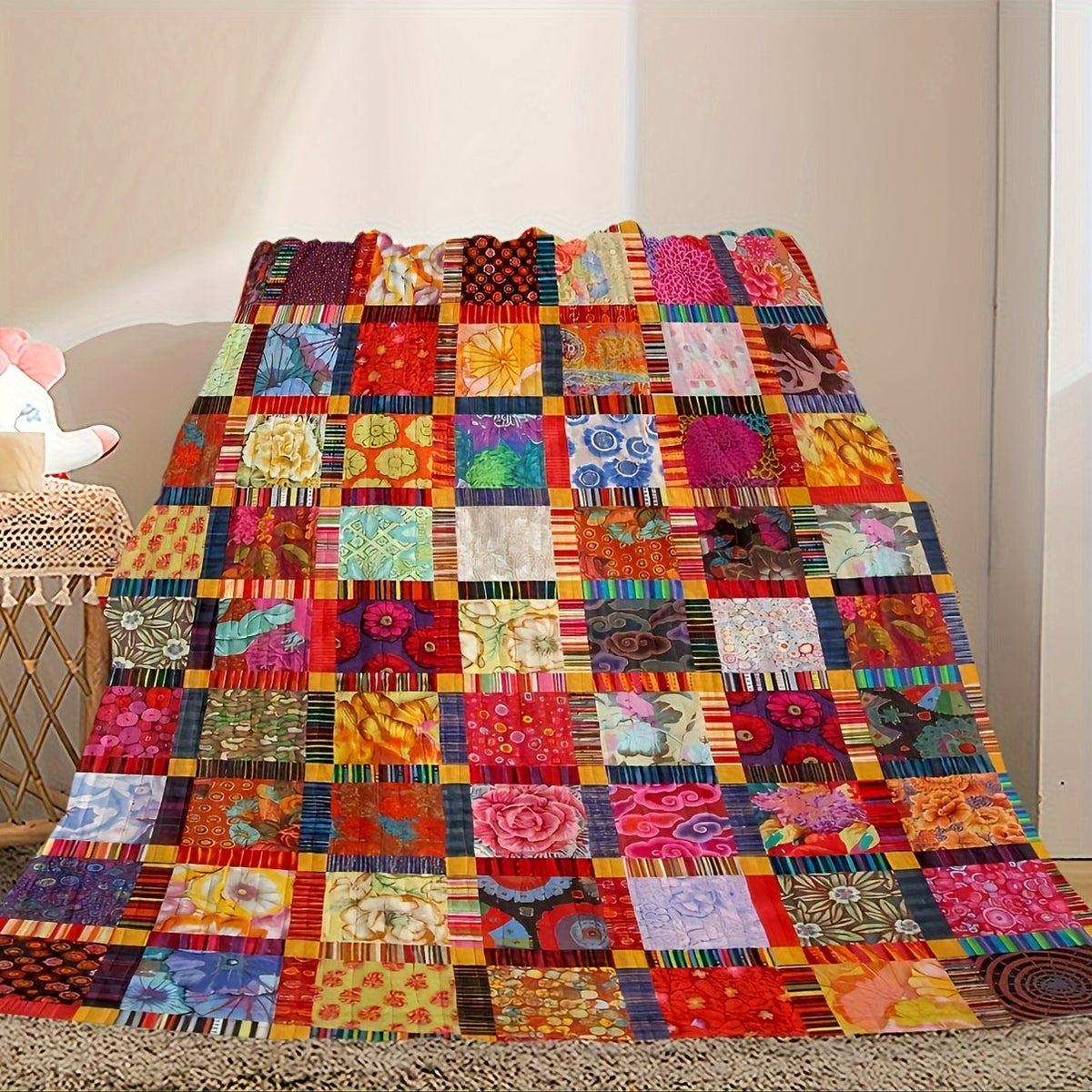Fleece Throw Blanket Geometric Space Lodge Pattern – Ultra Soft Flannel Cozy Bed Sofa Blanket 60x80 Inches — image 2