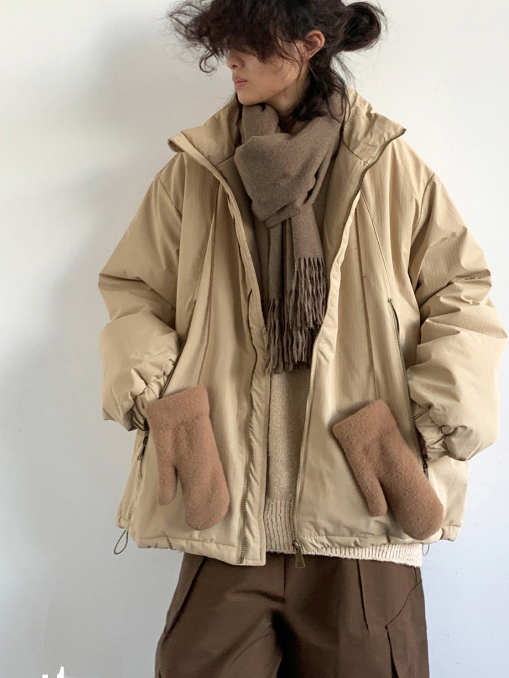 Workwear Cotton Men And Women Loose Zip Cotton Coat Jacket