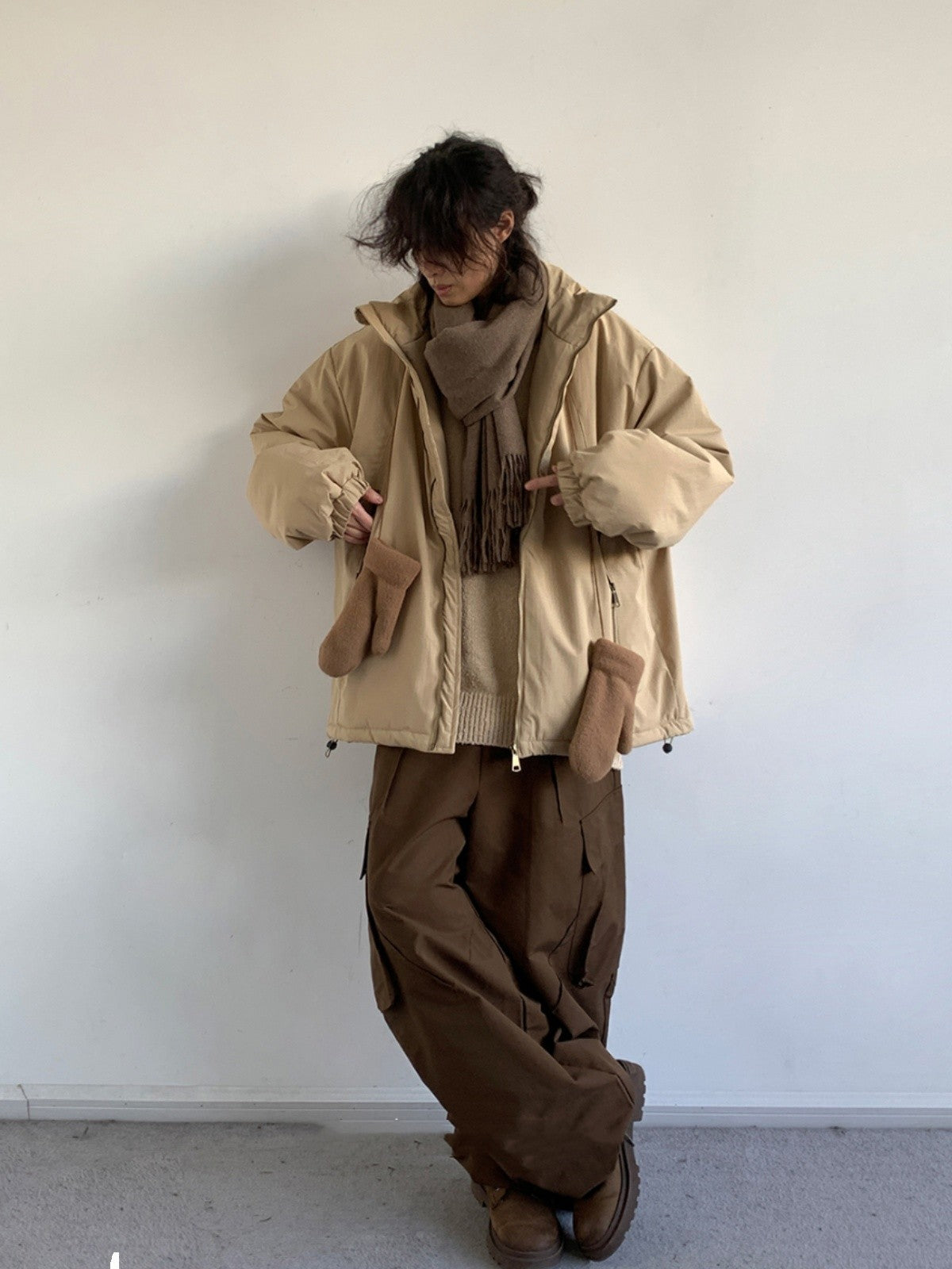 Workwear Cotton Men And Women Loose Zip Cotton Coat Jacket
