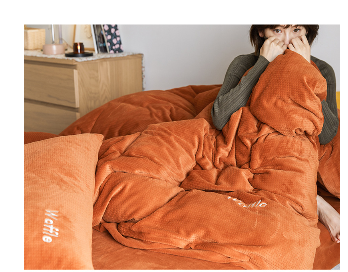 Milk Fleece Winter Reinforced Coral Fleece 4-piece Set