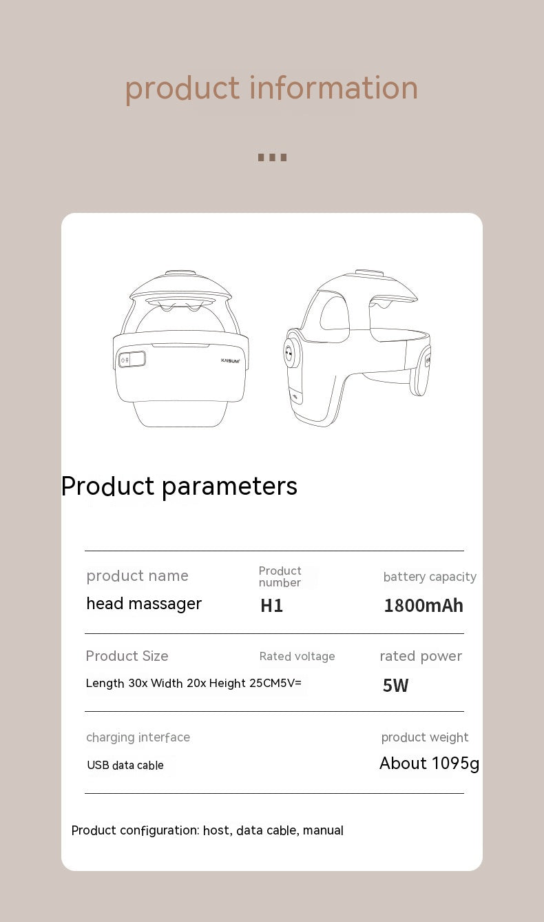 Rechargeable Wireless Head-eye Massager