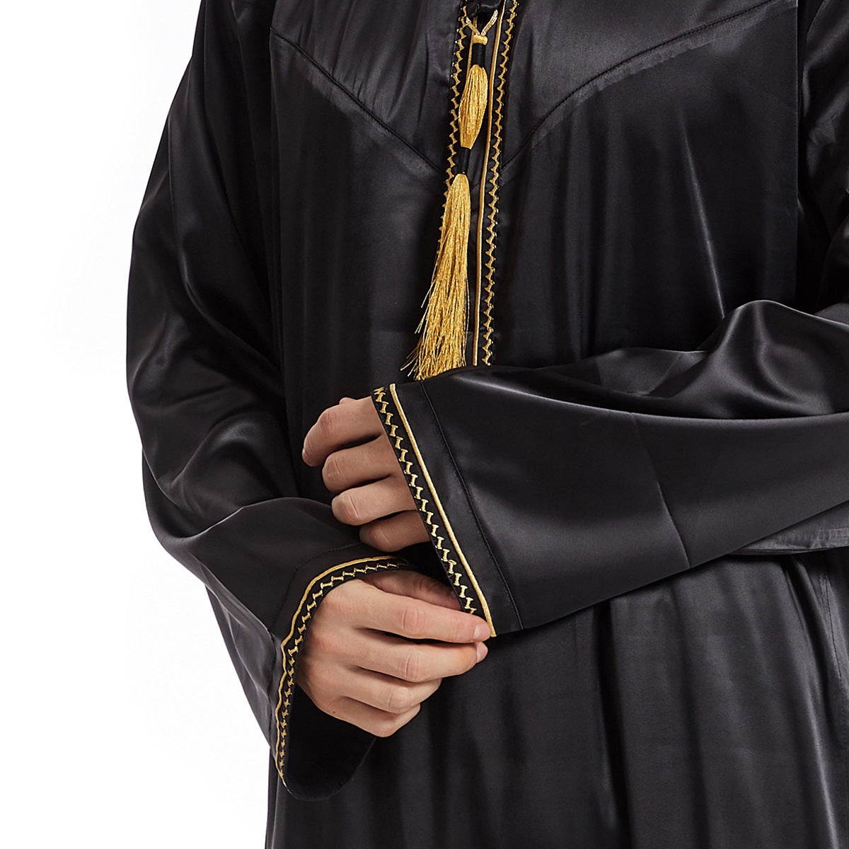 Ethnic Stitching Contrast Color Men's Robe