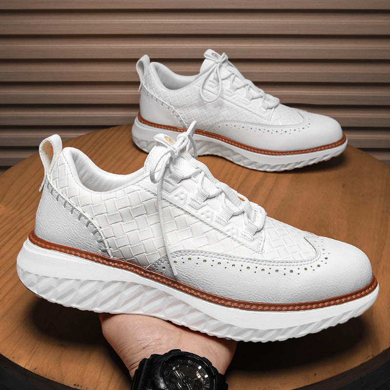 Breathable Woven-Texture Mens Sneakers