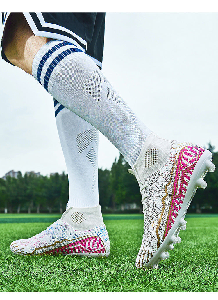 High-top Youth Spike Turf Soccer Shoes