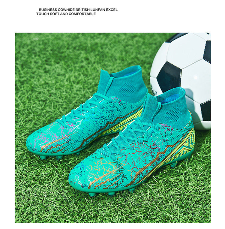 High-top Youth Spike Turf Soccer Shoes