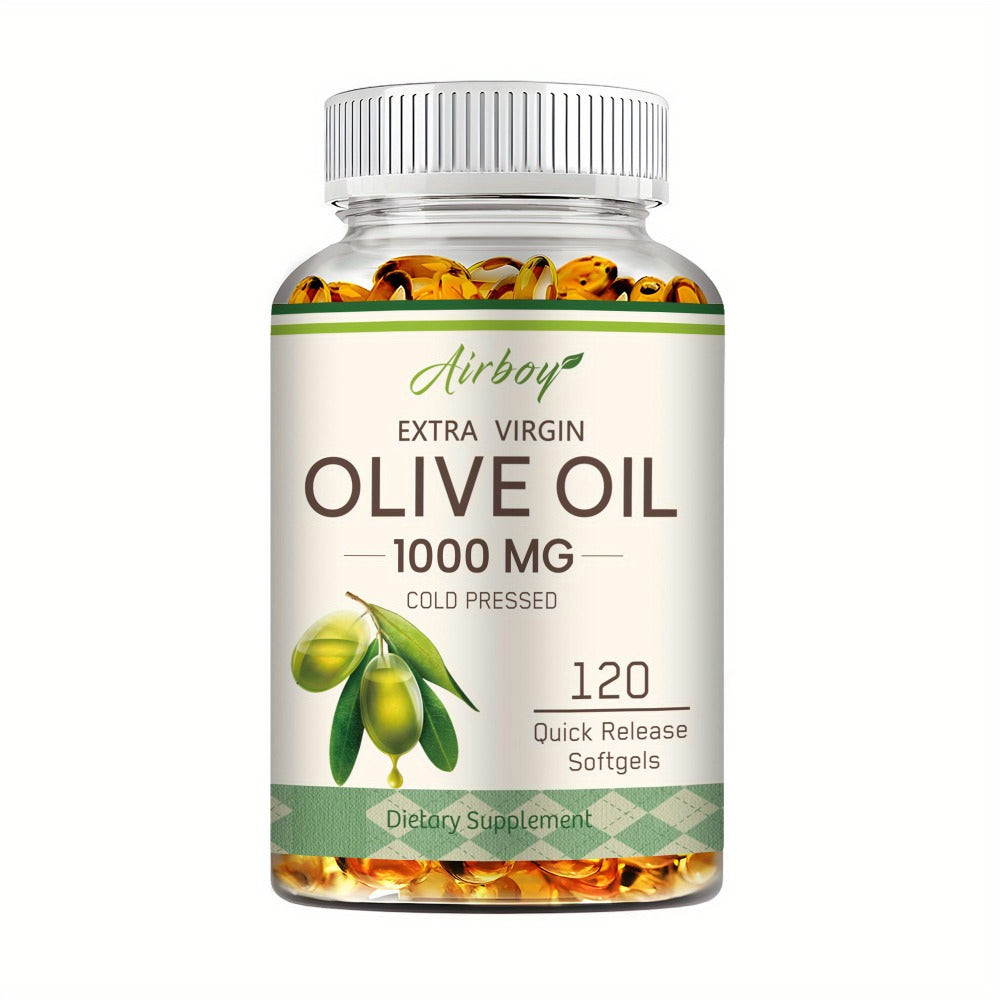 Extra Virgin Olive Oil Capsules 120 Softgels with Omega-9 Omega-6 & Palmitic Acid for Bath Time, Home Spa and Personal Care —