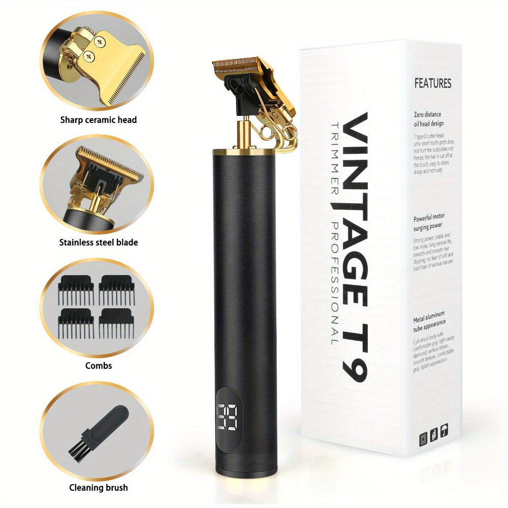 T-Blade Trimmer for Men Cordless Rechargeable – Nano Titanium Alloy Blades LED Display 4 Guide Combs 1.5-4mm — image 6