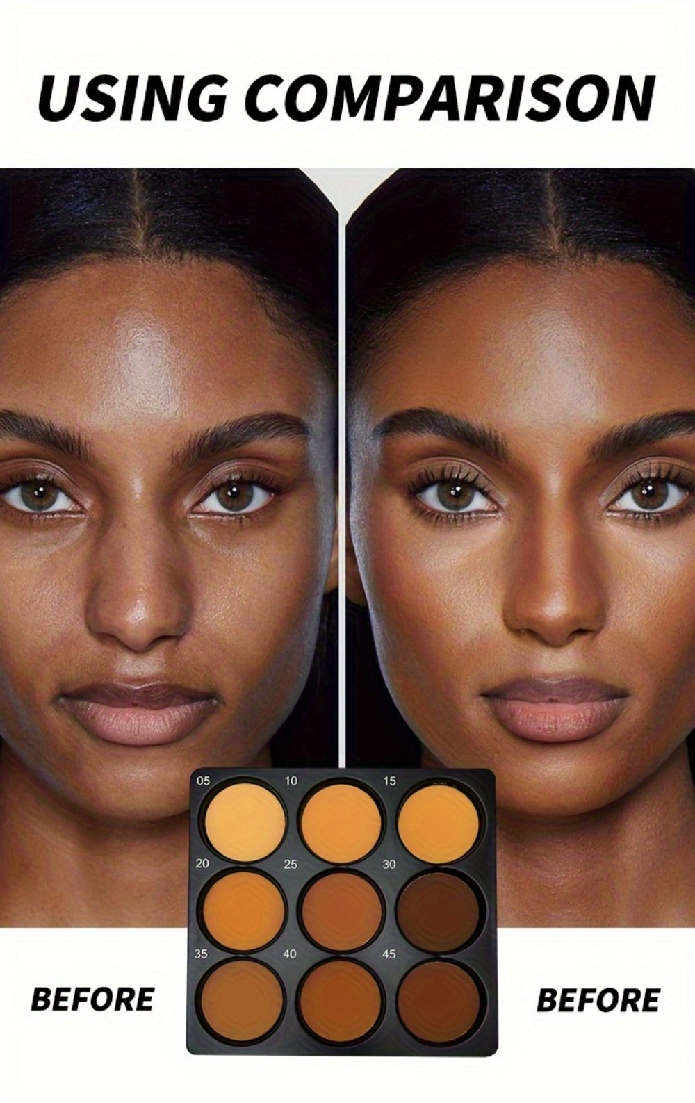 9 Color Contour Palette Matte Waterproof Full Coverage Concealer Eyeshadow Foundation Primer Oil Control 3D Face Sculpting Na