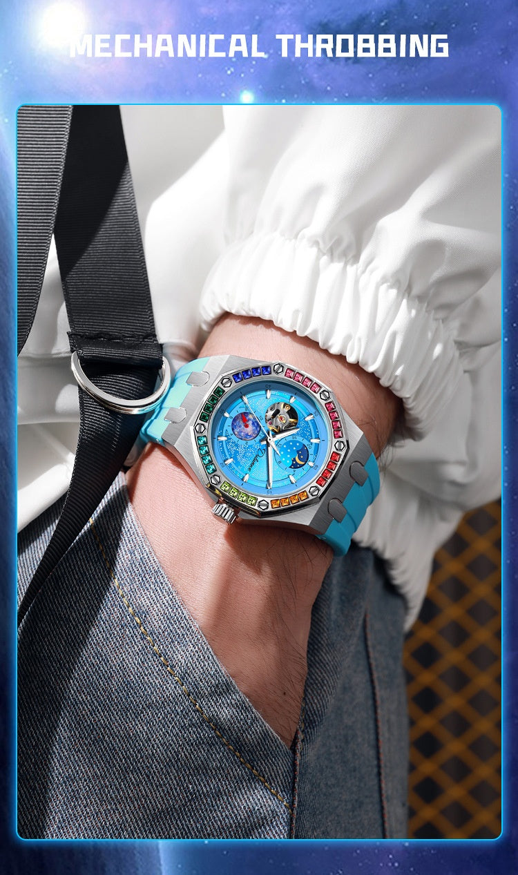Waterproof Luminous Mechanical Watch For Men Starry Sky Series