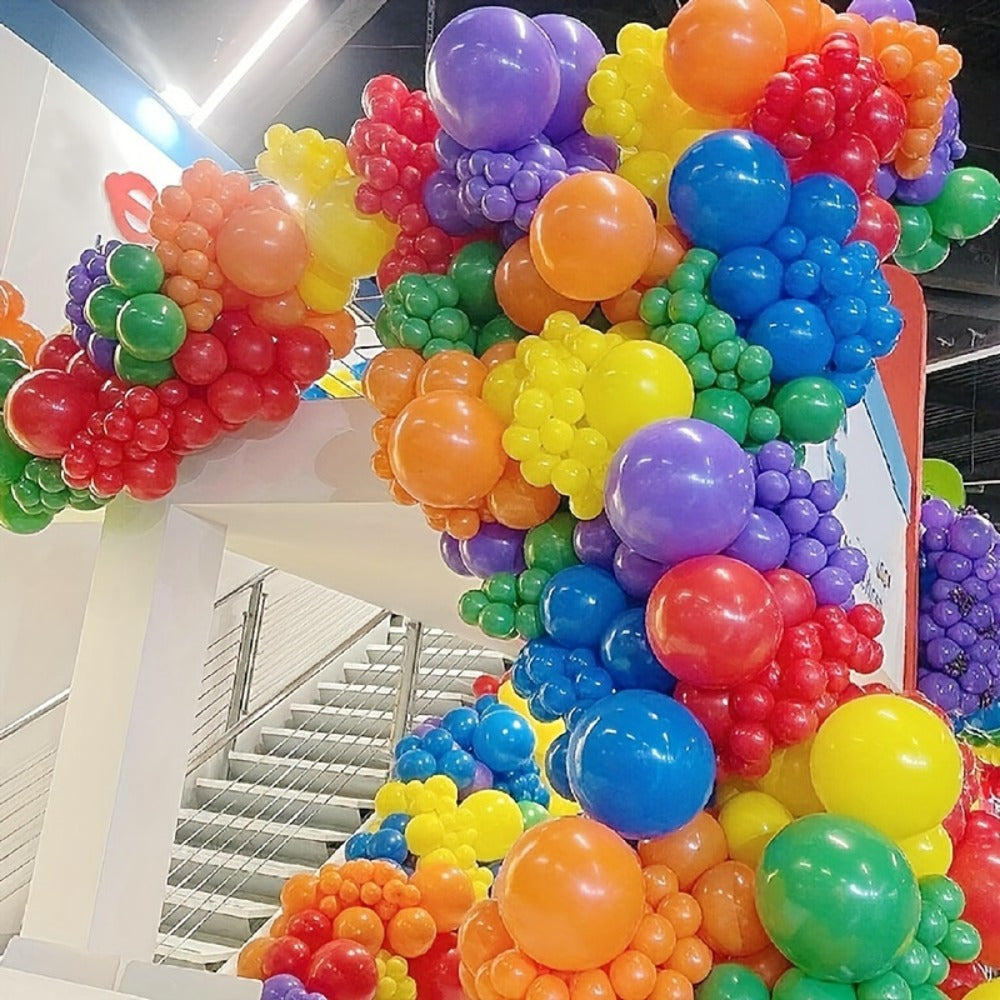 Party Decorations 422-Piece Rainbow Balloon Arch Kit with Four Balloon Sizes and Garland Accessories — image 4