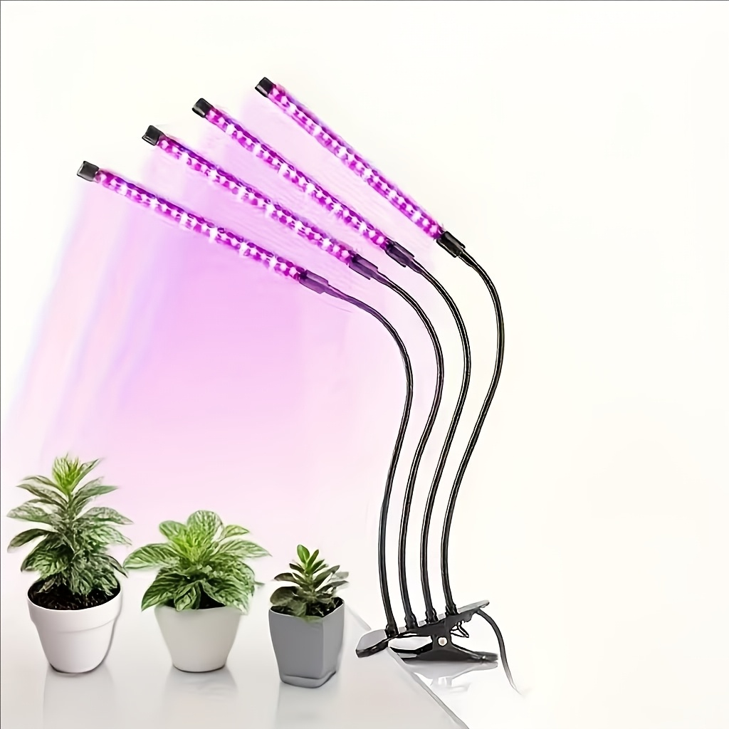 Clamp-On Red Blue LED Plant Lamp with 3, 4 or 5 Flexible Light Bars and USB Control for Shelves — image 10