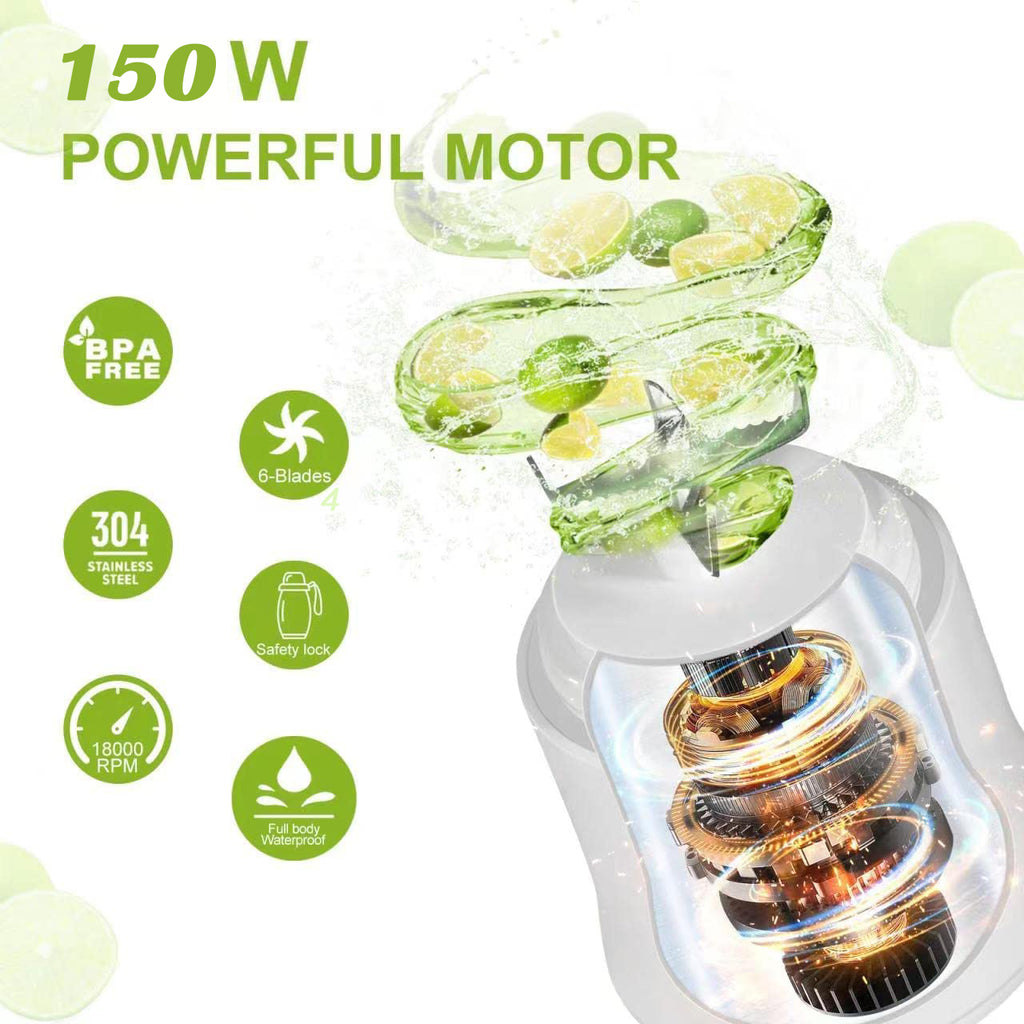 Portable Blender 600ML Electric Juicer Fruit Mixers 4000mAh USB Rechargeable Smoothie Mini Blender Personal Juicer Colorf