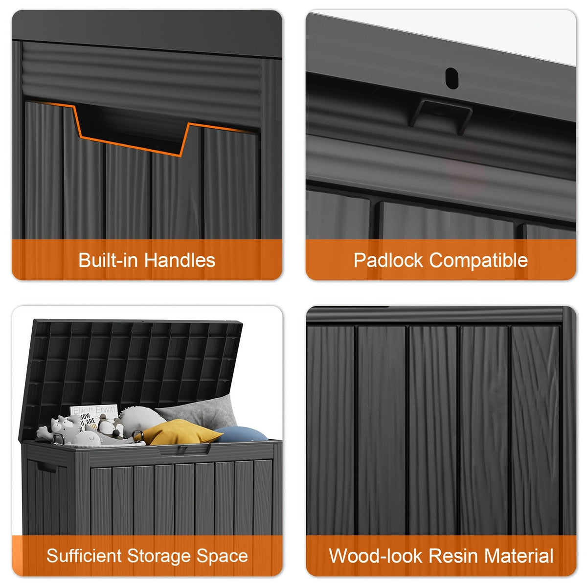 Molded-Panel Outdoor Storage Box with 36-, 45- or 51-Gallon Labels across Four Capacity-and-Color Models — image 15
