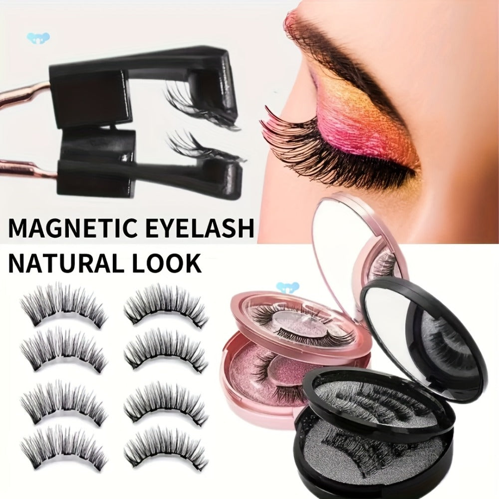 Magnetic False Eyelashes Kit with Eight Pairs, Round Storage Case and Metal Applicator Clip — image 11