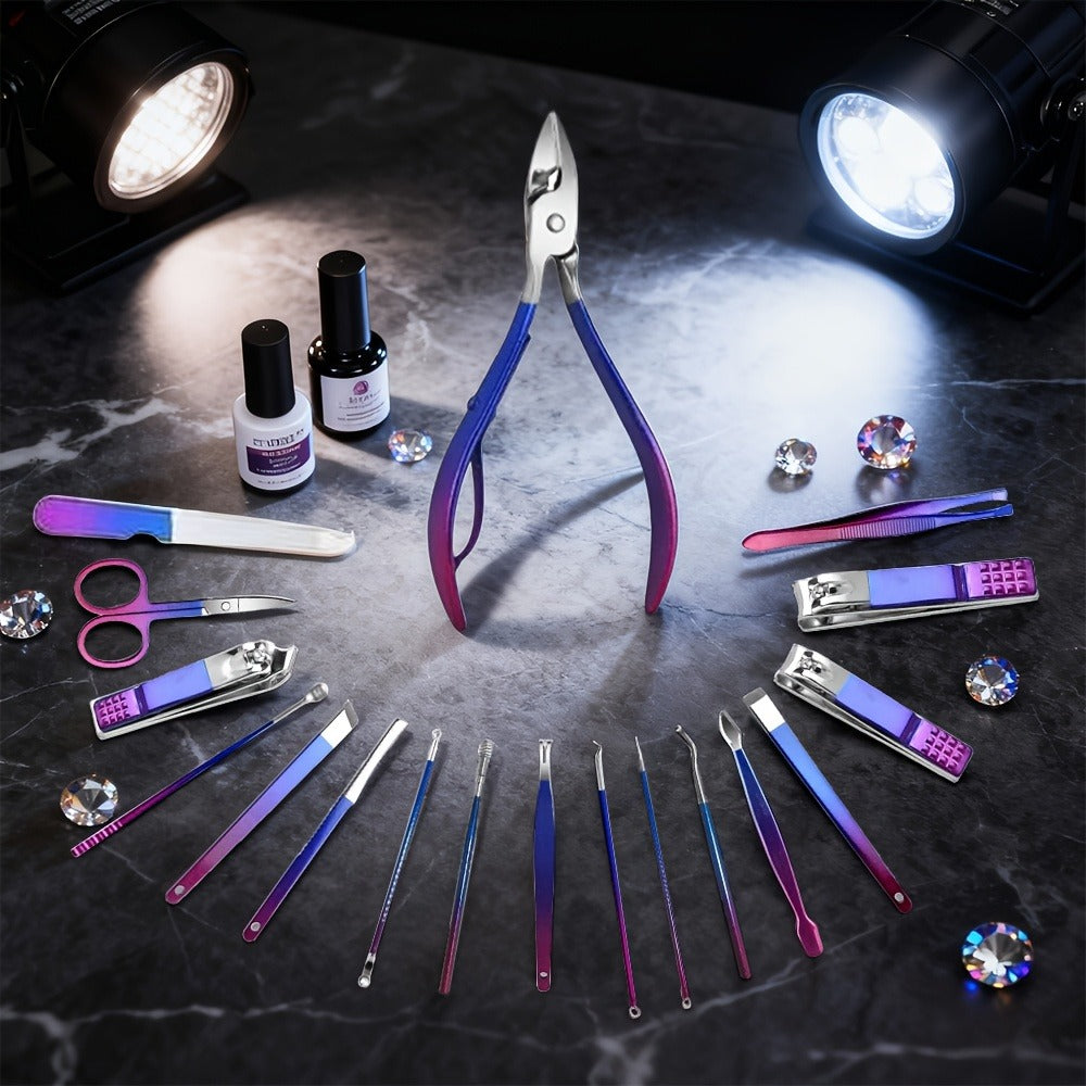 Manicure Set 9 18 30 60pcs Professional Nail Clipper Pedicure Kit Portable Travel Grooming Tools – Cuticle Trimmer Nail File 