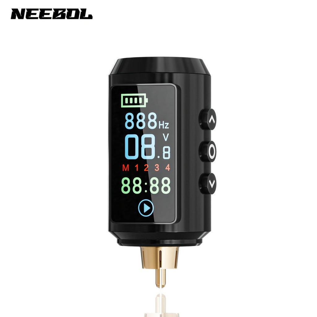 P7 1600mAh Cordless Tattoo Power Supply with Color Screen, Four Memory Modes and RCA Connector — image 11