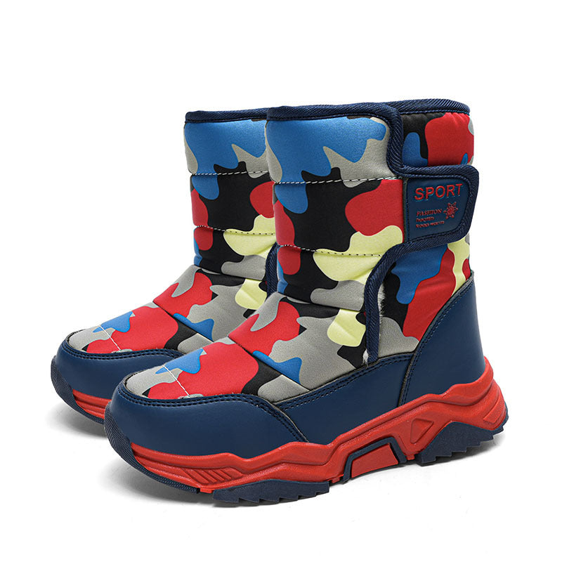High-top Camouflage Unisex Kids' Cotton Shoes