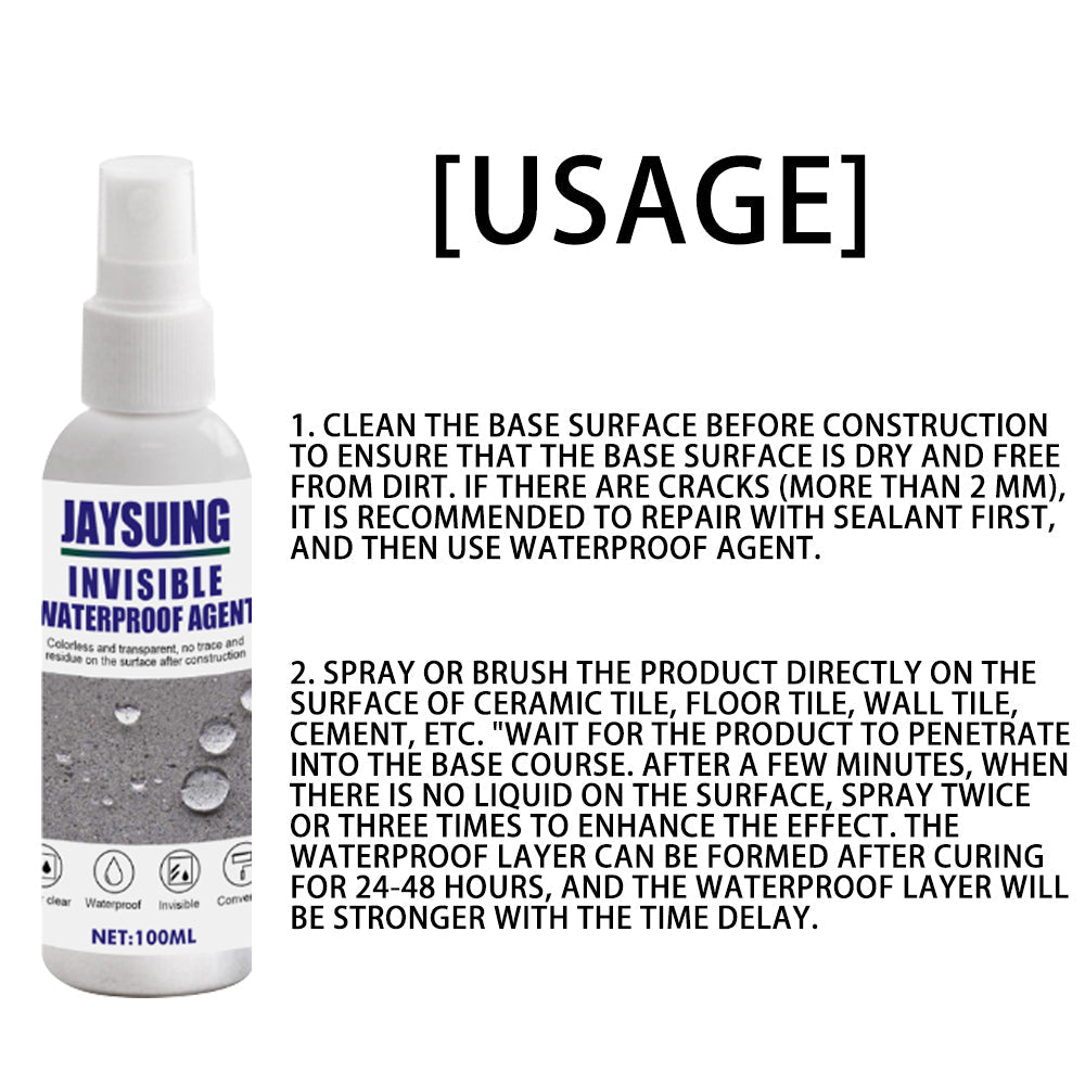 Invisible Water Repellent Toilet Permeable Nano Transparent Spray Adhesive Tile Waterproof Adhesive Leak Repair
