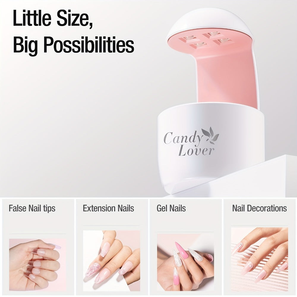 Mini UV LED Nail Lamp, Portable Compact Gel Nail Curing Light for Travel & Home, Fast Gel Polish Dryer — image 3