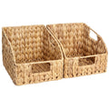 Storage Baskets, Seagrass and Water Hyacinth with Built-In Handles in Six Style Options with Material, Size and Pack Options 