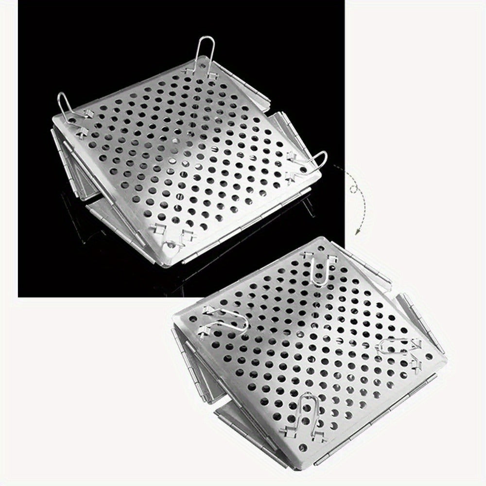 Wood Burning Camp Stove Portable Stainless Steel, Mini Folding Charcoal BBQ Grill, Camping Wood Stove Burner — image 18