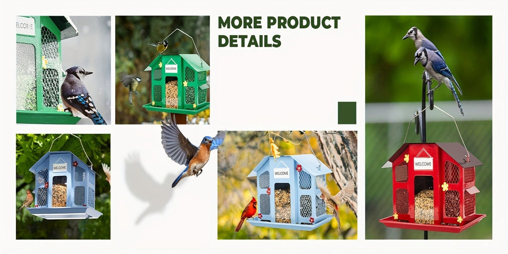 Metal Bird Feeder for Outside – 4 Lbs Large Capacity Hanging Wild Bird Feeder, for Garden, Yard and Pest Management — image 1