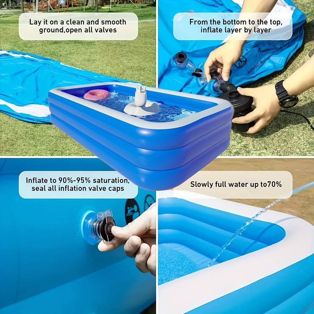 Inflatable Swimming Pool for Family Adults Kids, Large Above Ground Outdoor Backyard Pool for Garden, Patio and Yard Use — im