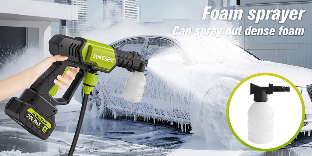 Cordless Pressure Washer Battery Powered Portable Car Wash Gun High Pressure Cleaner for Cars Yards for Garden, Patio and Yar