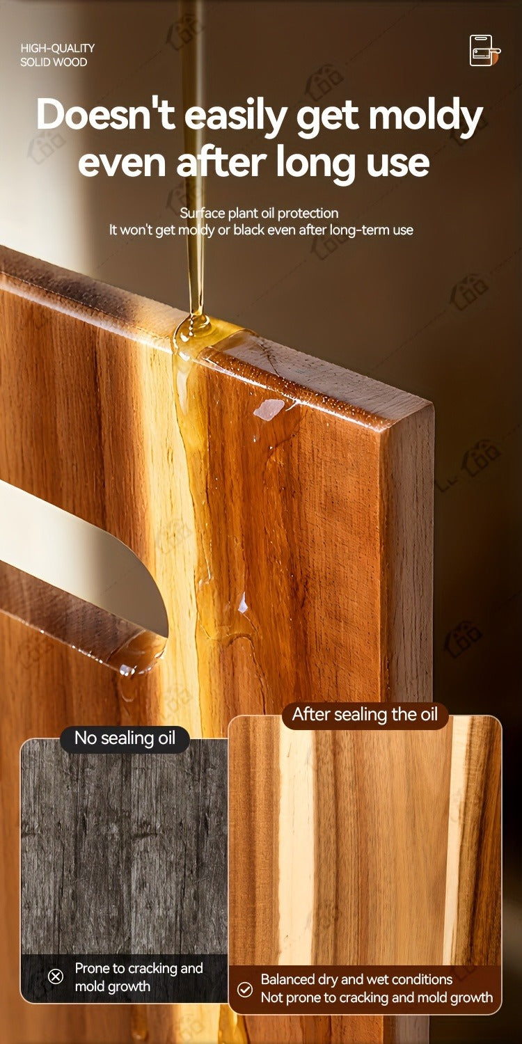 Extra-Long 36 x 11-Inch Wood-Color Charcuterie Board with Recessed Handles and Two Display Stands — image 18