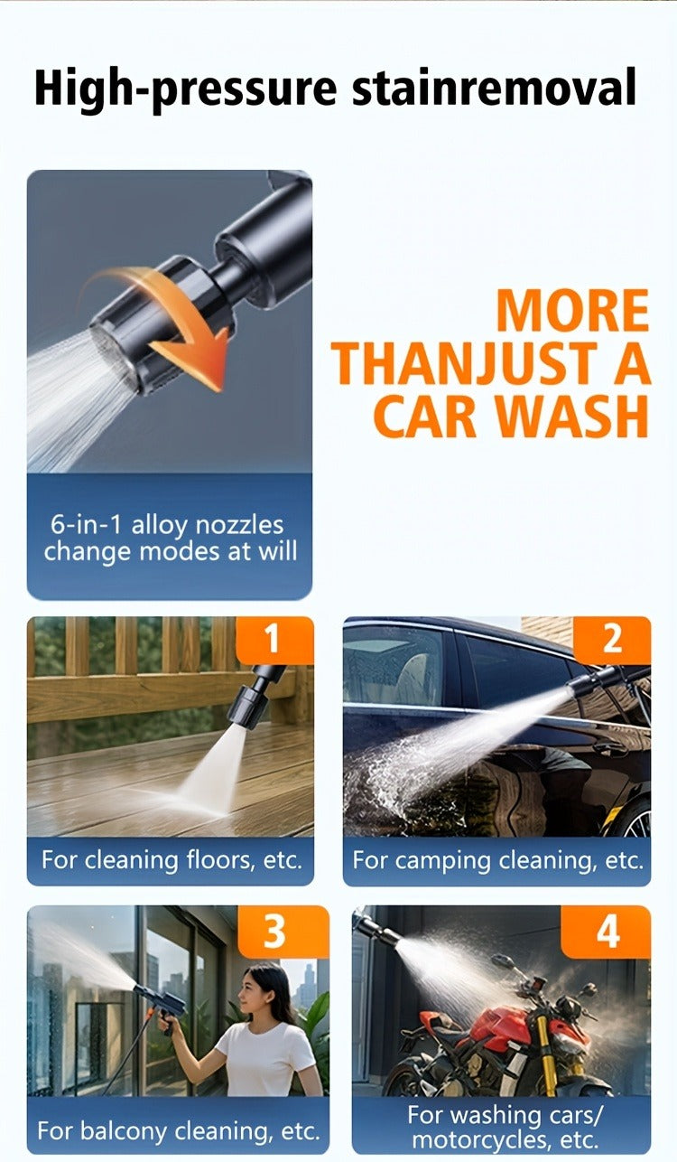 Portable Pressure Washer Cordless 980PSI, 3x 4000mAh Batteries, 5-in-1 Nozzle, Foam Cannon, 33FT Hose — image 18