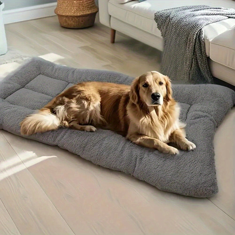 Rectangular Plush Dog Sofa Bed with Raised Bolsters, Gray L Checkout Option and Two-Surface Presentation — image 5
