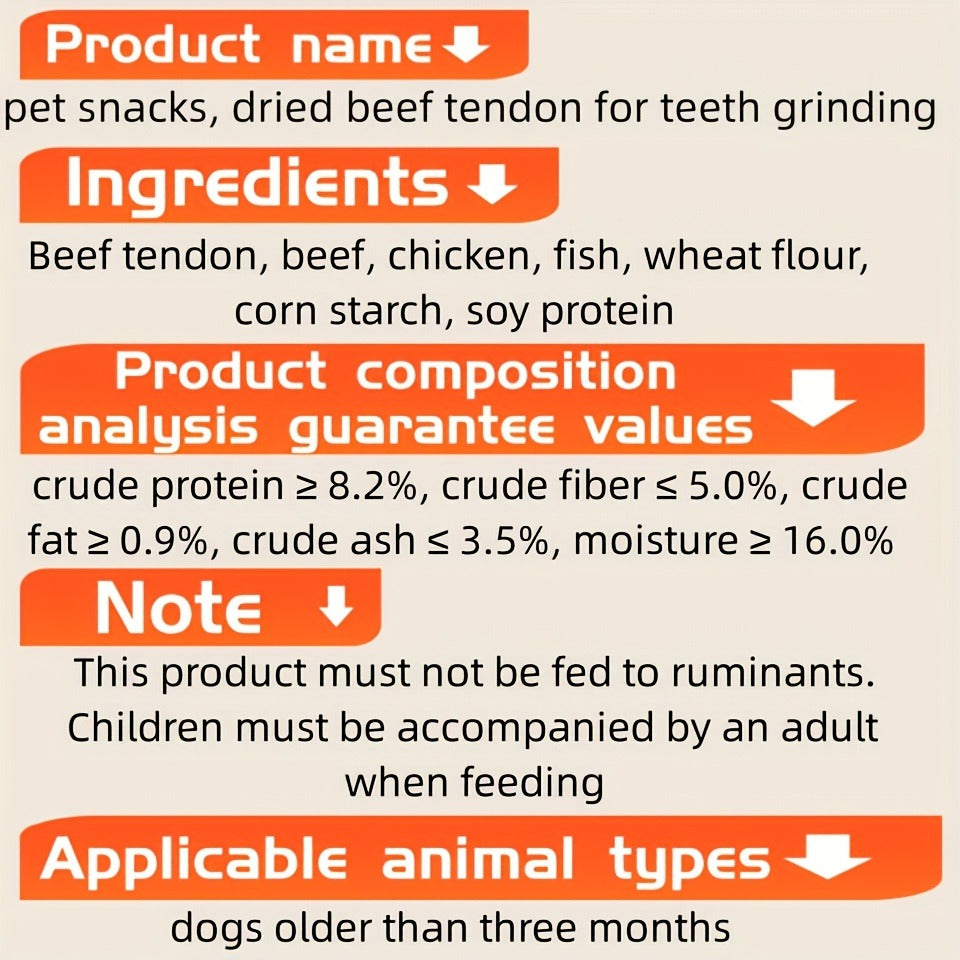 Dog Treats Beef Tendon Strips, Beef Cubes and Egg Yolk Bites in Seven 150g Variety Options — image 13