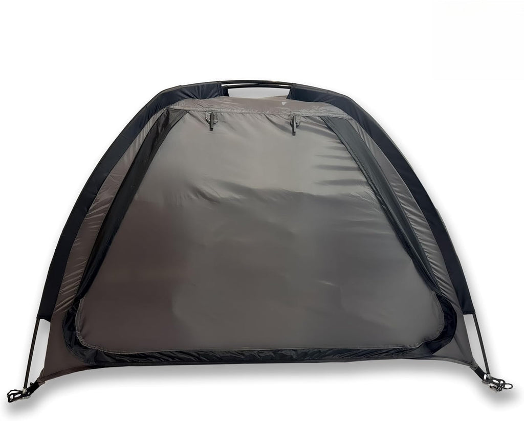 Camping Tent Organizer 9-Shelf with Zippered Flap – Hanging Storage Rack for Shoes, Gear & Dining, Fits Most Tents, Brown & G