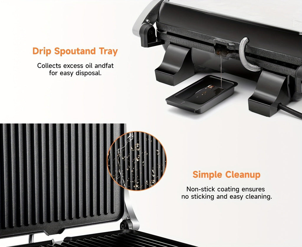 Sandwich Maker 3-in-1 Mini Indoor Grill & Panini Press, Non-Stick 180° Opening, Floating Hinge, 60-Min Timer — image 22