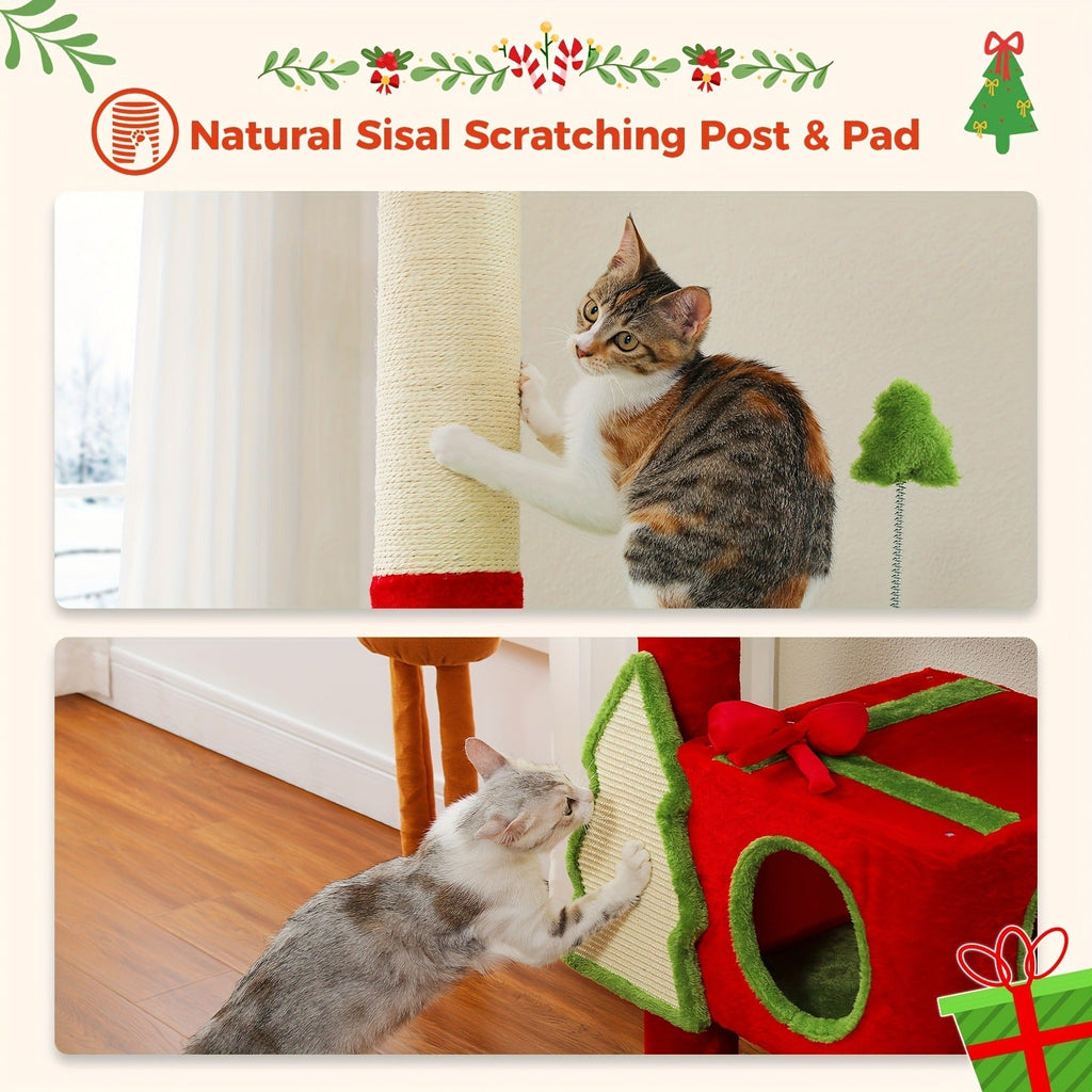 90-107.9-Inch Floor-to-Ceiling Cat Tree with Four Platforms, Tension Post and Five Style Options — image 26