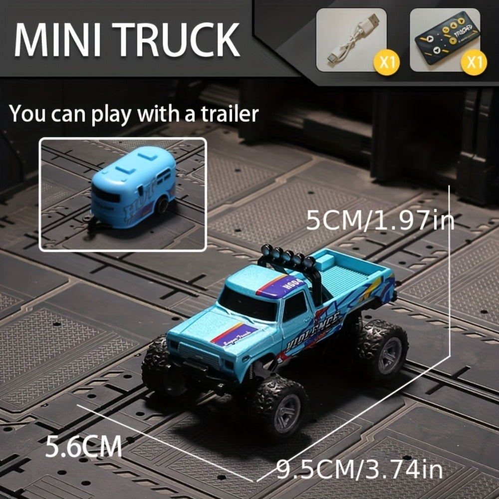 1:64 Scale Mini RC Car Alloy Off-Road Truck with Shock Absorbers – Pocket-Sized Remote Control Car for Boys Ages 6 7 8 9 10 —