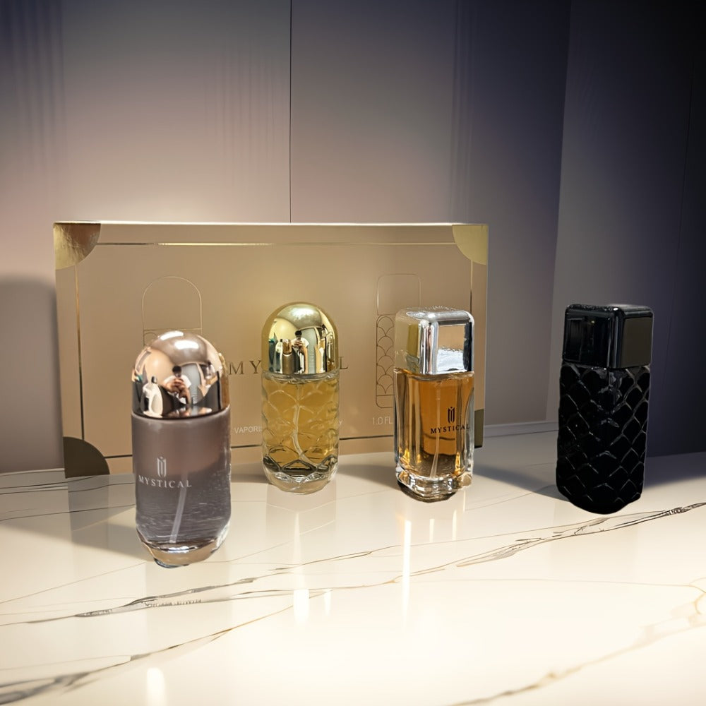 Perfume Gift Set for Women 4 Pieces – Mini Travel Fragrance Set Long Lasting, Unisex Cologne Spray Portable Gift Box for Moth