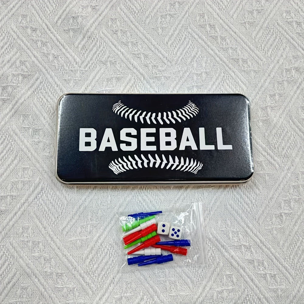 Sports Travel Board Game Set – Portable Wooden Baseball Softball Football Finger Dice Tabletop Game for Family Game Night — i