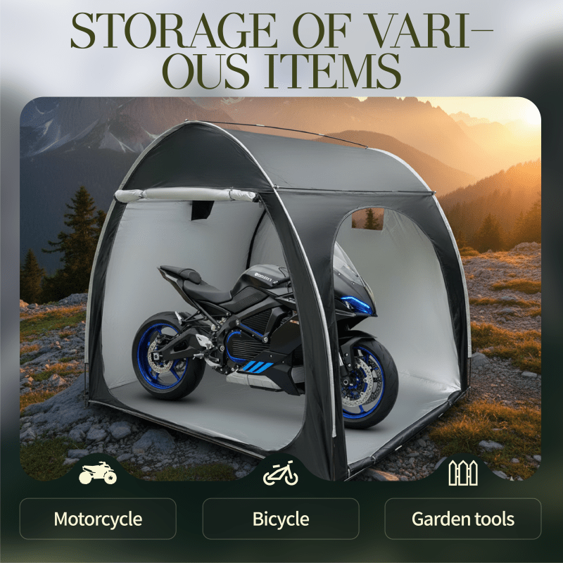 Bike Storage Tent Outdoor for Garden, Patio and Yard Use, with the Listed Configuration, for Everyday Use and Organized Stora