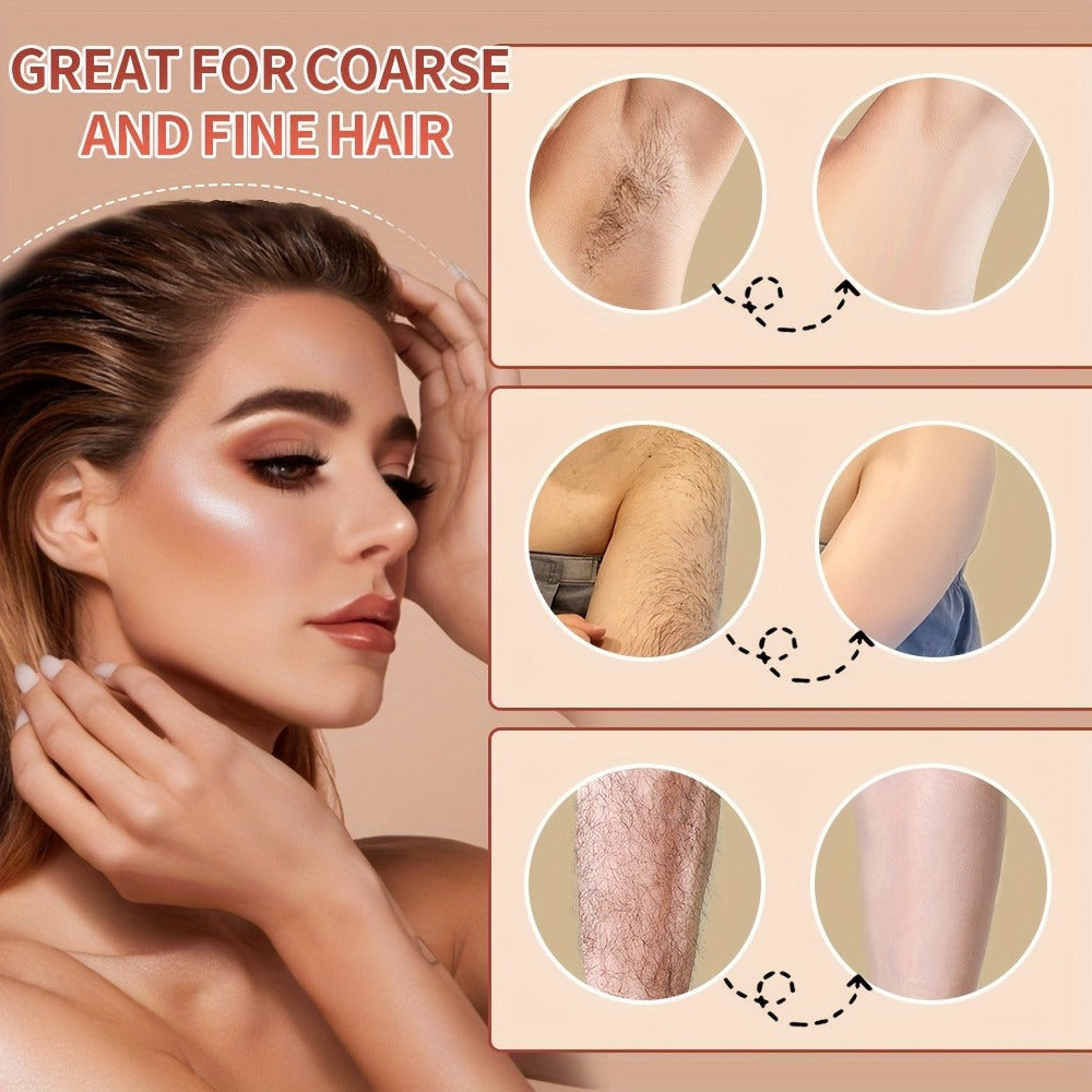 No Strip Hard Wax Beans for Brazilian Bikini Face Eyebrow Legs Underarms Full Body Hair Removal Home Waxing Kit for Women Men