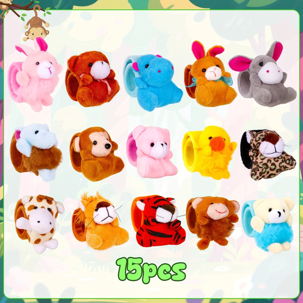 Plush Animal Slap Bracelet Assortments in 6-, 10-, 15- or 30-Piece Checkout Packs for Party Favors — image 9