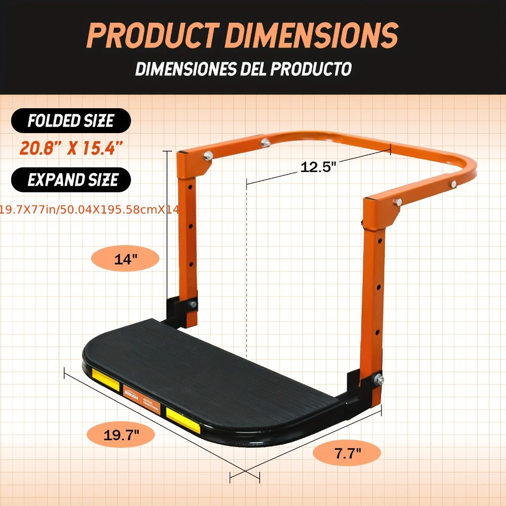 Tire Step Foldable Anti-Slip Thickened – 300 / 500 / 650 lb Capacity Adjustable Height for Truck SUV Trailer Maintenance — im