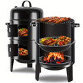 Charcoal Smoker Grill 16 Inch Vertical 3-Tier with Easy Temperature Control for Grilling, Camping and Outdoor Meals — image 1