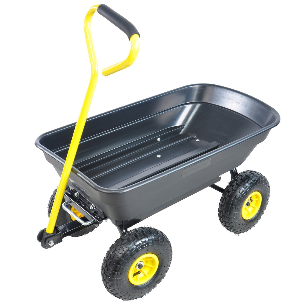 Garden Dump Cart, Steel Frame Pneumatic Tires Lawn Yard Farm Utility Wagon for Garden, Patio and Yard Use — image 2