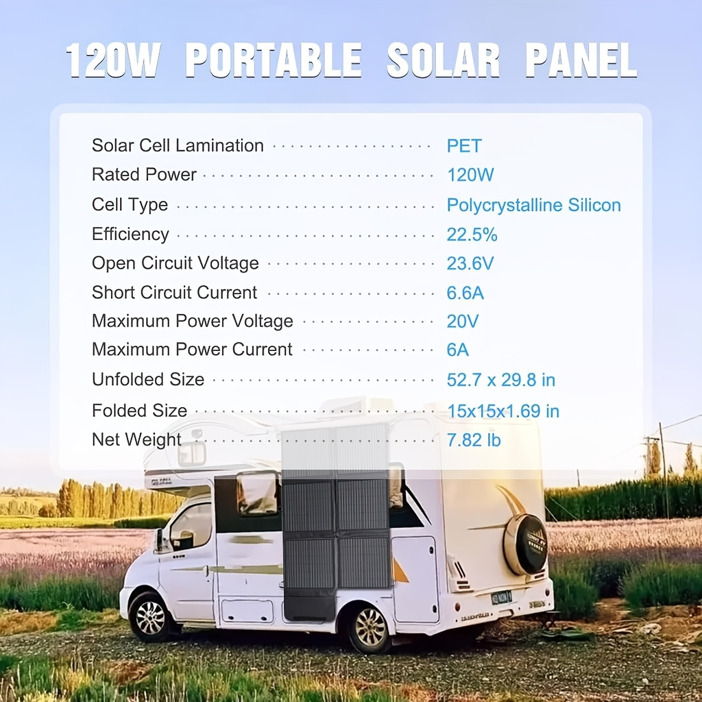 Foldable Solar Panel 120W 200W 300W 400W 22.5% High Efficiency Monocrystalline Portable Outdoor for Garden, Pathway and Patio